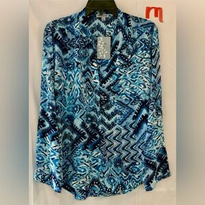 Blue Patterned Women's Top